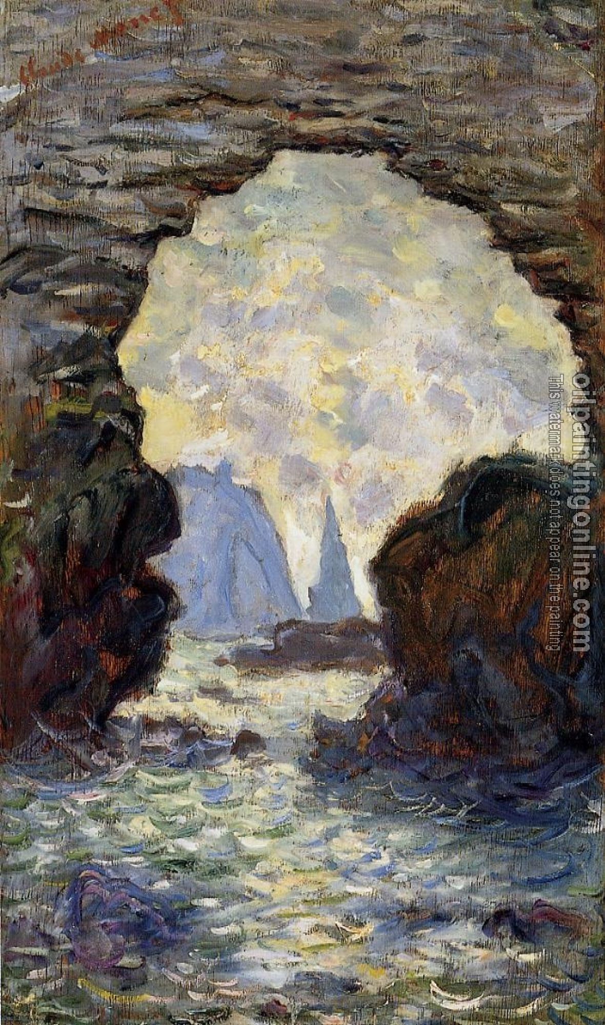 Monet, Claude Oscar - The Rock Needle Seen through the Porte d'Aumont